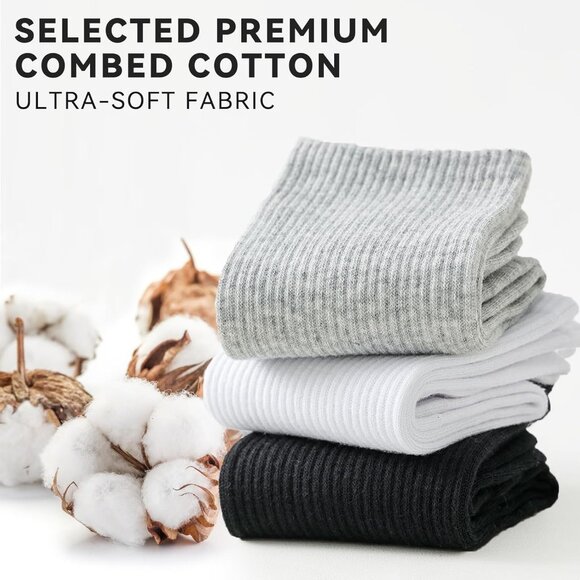 🆕 Women Grey Moisture Wicking Calf Socks Cotton Thin Soft Casual Sport Wear - Picture 2 of 6